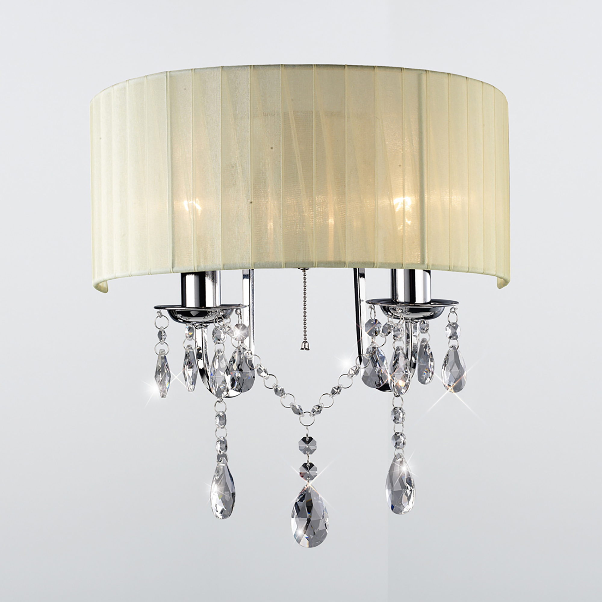 IL30061/CR  Olivia Crystal Switched Wall Lamp 2 Light